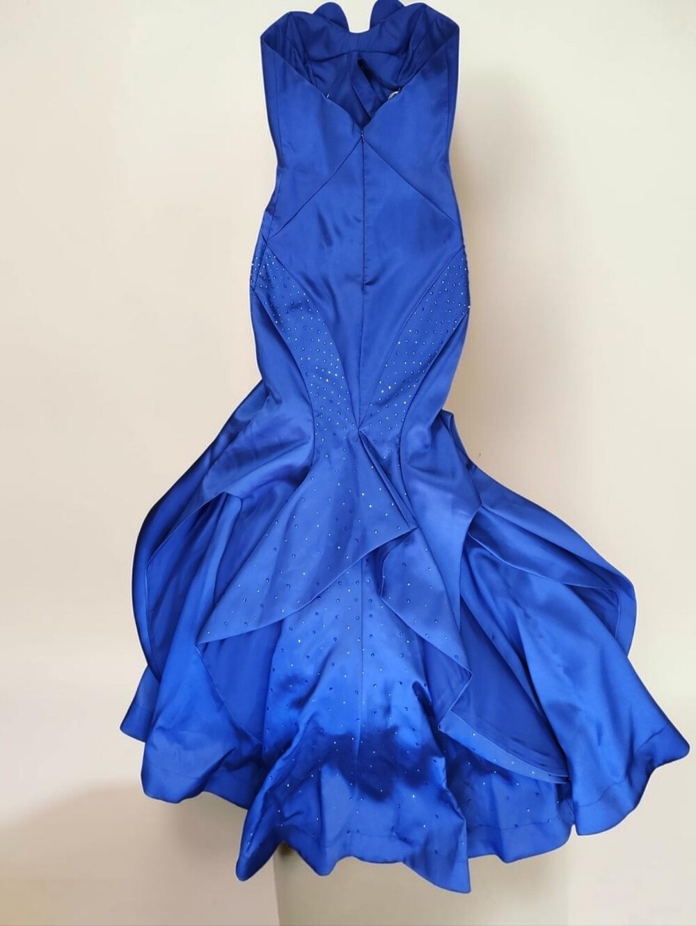 MAC DUGGAL Royal Blue Strapless Mermaid Evening Gown - Size XS - Picture 9 of 13